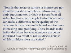 ... - come down to the culture we create in the nonprofit boardroom