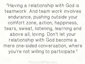 Having a Relationship with God is a Teamwork