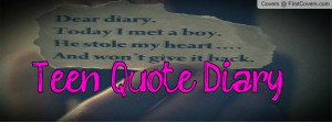 Teen Quote Diary Profile Facebook Covers