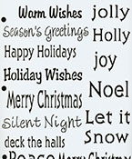Small Winter Greeting Stencil Paint Supplies and Tools