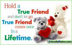 Hold a true friend and don’t let go. True friend comes once in a ...