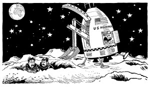 Space Race Political Cartoon Kennedy This political cartoon is