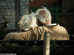 Beautiful Elderly Couple Hugging