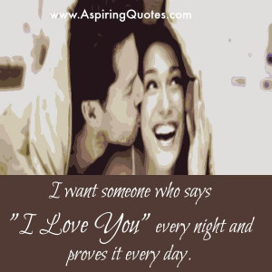 want someone who says I love you every night