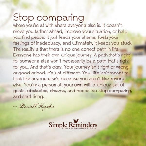 Stop comparing and start living by Daniell Koepke