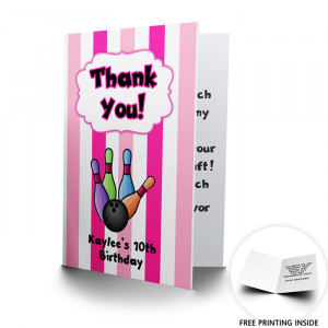 Bowling Party Thank You Cards