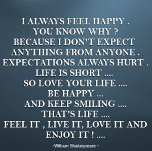 always feel happy you know why