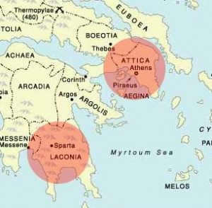 Map Athens Sparta And Their Allies