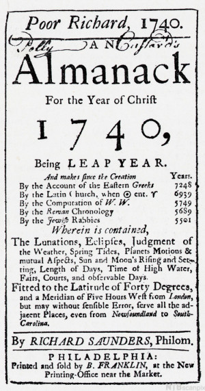 Title Page or Poor Richard's Almanac for 1740