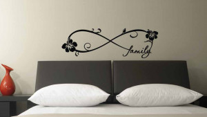 Hibiscus Family Forever Infinity Symbol Inspired Vinyl Wall Decal