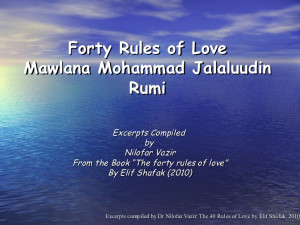 Excerpts dr nilofar vazir forty rules of love. elif shafak. ppt