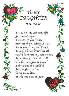 Quotes+About+Daughters+In+Law | To My Daughter-In-Law Wall Photo with ...