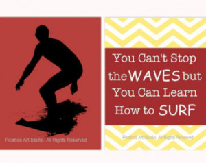 boy room art dorm room decor surf art surfer inspirational surf quotes ...