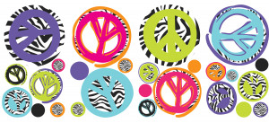 Home Home Decals Contemporary Zebra Peace Signs Wall Stickers
