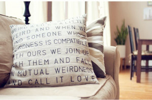 Stenciled Quote On Pillow