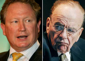 Fortescue's Andrew Forrest, left, and Rupert Muroch.