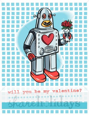 Robot Valentine Background | Valentines Day Backgrounds