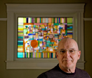 ... artist works recycled materials into Modernist art-glass windows