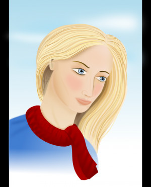 Old Lady Wearing Scarf Clip