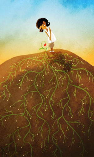 tree stands strong not by its fruits or branches, but by the depth ...