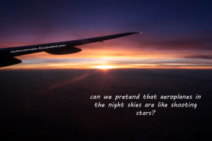 Photography-Airplane Night Sky by VicOmnomnom