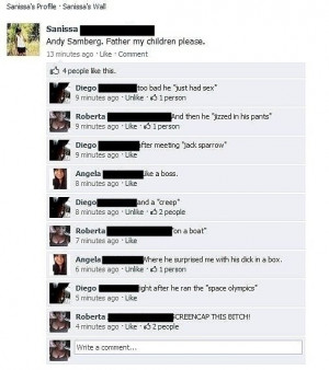 Trolling Facebook Status