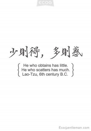 少则得，多则惑。Inspirational Asian Graphic quotes - He who ...