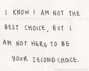 ... way anymore. Until then I will continue to be everyone's runner up