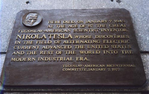 Tesla commemorative plaque on Hotel New Yorker erected July 10, 2001 ...