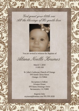 Pink toile - a custom photo baptism invitation or announcement