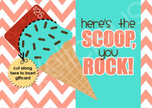 Teacher Appreciation Printable Ice Cream Gift Card Holder # ...