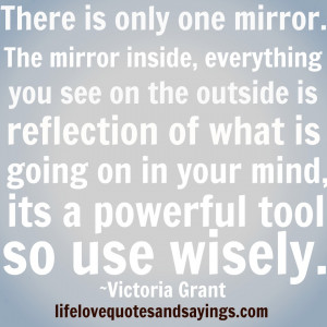 The mirror inside everything you see on the outside is a reflection