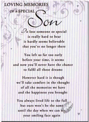 In Loving Memory Quotes for Son | Details about Grave Card / Christmas ...