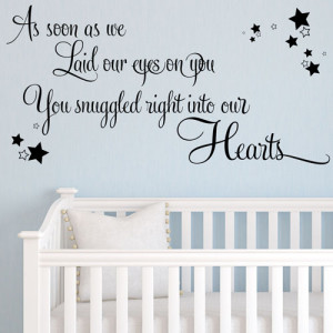 As Soon As We Laid Our Eyes on You Baby Wall Sticker Nursery ~ Wall ...