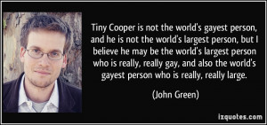 Tiny Cooper is not the world's gayest person, and he is not the world ...