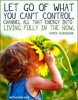 ... all that energy into living fully in the now. – Karen Salmansohn