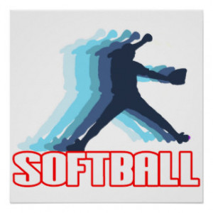 Fast Pitch Softball Silhouette Print