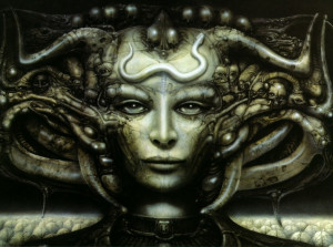 This is a painting from H r Giger the swiss artist has chosen to ...