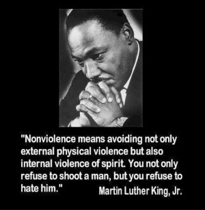 Nonviolence means avoiding not only external physical violence but ...