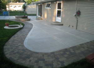 back yard concrete patio designs
