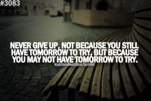 Never Give Up, Not Because You Still