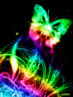 Colorful neon butterfly