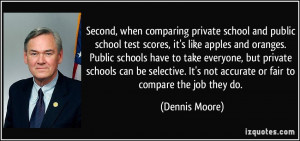 Second, when comparing private school and public school test scores ...