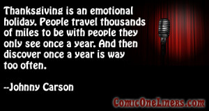 Traveling for Thanksgiving, A Johnny Carson Comedy Quote