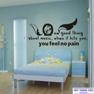 Free Shipping New Removable One Good Thing About Music Quotes Wall ...