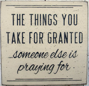 Taking things for granted