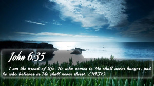 John 6:35 - Bible Verse Quote by bible-quote