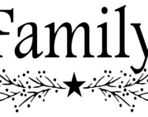 ... Primitive Family with pip berries and a star Vinyl Wall Quote Decal