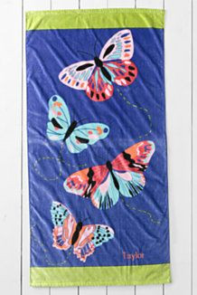 Kids' Butterfly Velour Beach Towel Quote