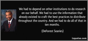 Deforest Soaries Quotes